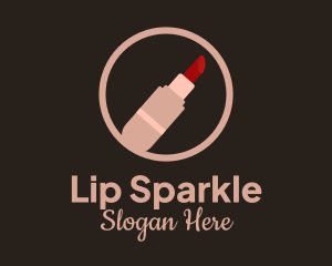 Lipstick Makeup Badge logo design