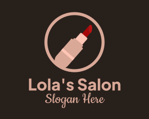 Lipstick Makeup Badge logo design