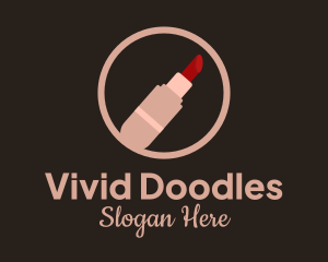 Lipstick Makeup Badge logo design