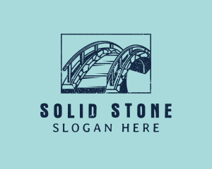 Grunge Stone Bridge Arch logo design