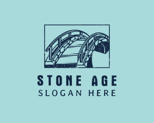 Grunge Stone Bridge Arch logo design