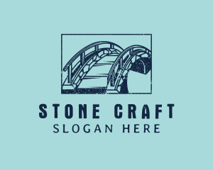 Grunge Stone Bridge Arch logo design