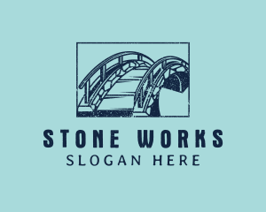 Grunge Stone Bridge Arch logo design