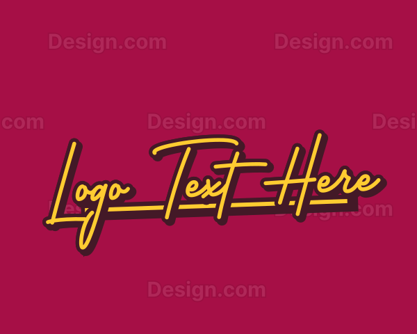 Retro Script Brand Logo