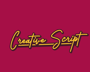 Retro Script Brand logo design