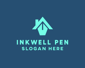 Pen Nib Home logo design