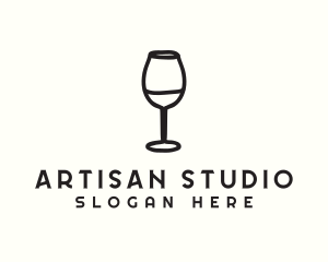 Wine Glass Drink logo design