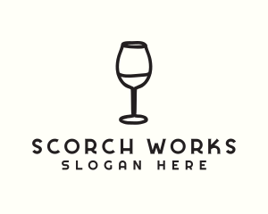 Wine Glass Drink logo design