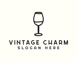 Wine Glass Drink logo design