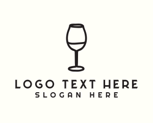 Black - Wine Glass Drink logo design