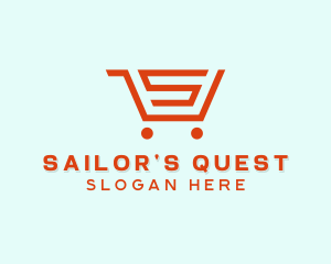 Grocery Cart Letter S logo design