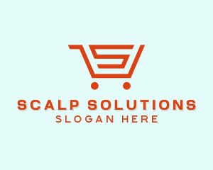 Grocery Cart Letter S logo design