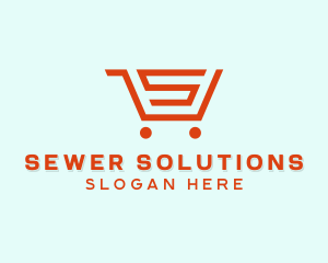 Grocery Cart Letter S logo design