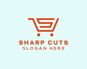 Grocery Cart Letter S logo design