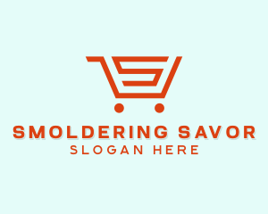 Grocery Cart Letter S logo design