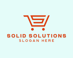 Grocery Cart Letter S logo design