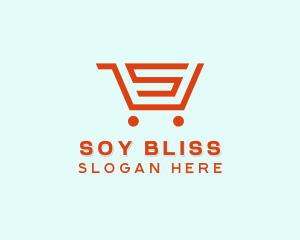 Grocery Cart Letter S logo design