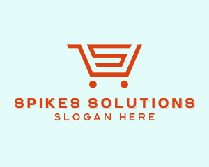 Grocery Cart Letter S logo design