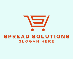 Grocery Cart Letter S logo design