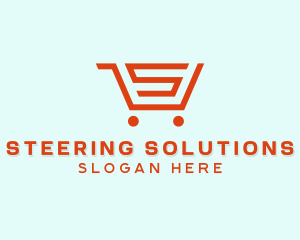 Grocery Cart Letter S logo design