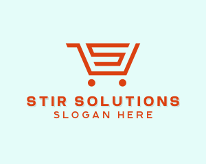 Grocery Cart Letter S logo design