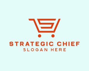 Grocery Cart Letter S logo design