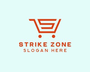 Grocery Cart Letter S logo design