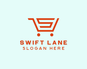 Grocery Cart Letter S logo design