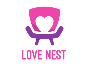 Heart Chair Love Seat logo design