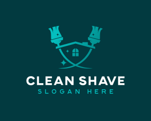 Broom Cleaning Housekeeping logo design