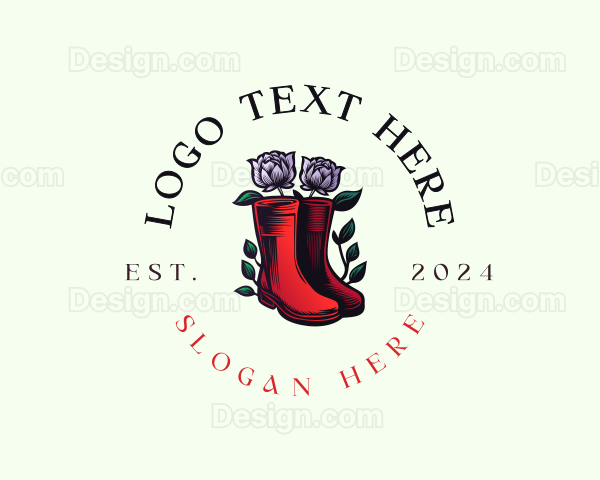 Garden Boots Floral Logo