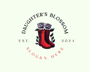 Garden Boots Floral logo design