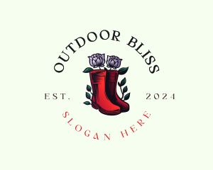 Garden Boots Floral logo design