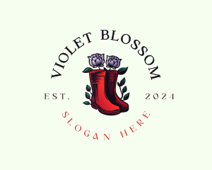 Garden Boots Floral logo design