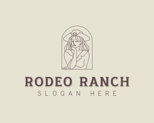 Western Cowgirl Woman logo