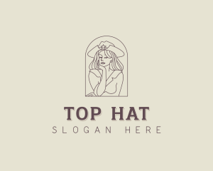 Western Cowgirl Woman logo design