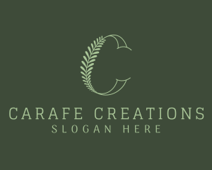 Green Leaf Letter C logo design