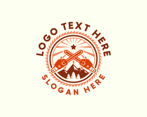 Chainsaw Logging Lumberjack logo