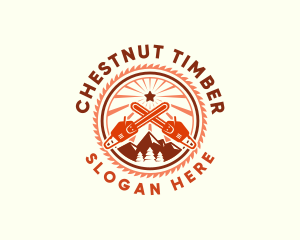 Chainsaw Logging Lumberjack logo design