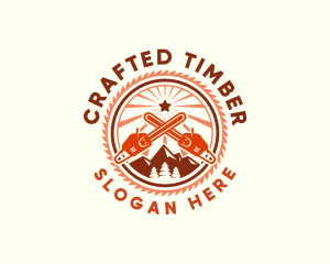 Chainsaw Logging Lumberjack logo design