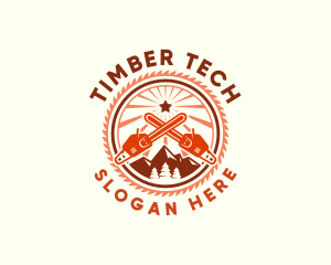 Chainsaw Logging Lumberjack logo design