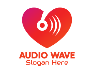 Disco Music Sound Heart  logo