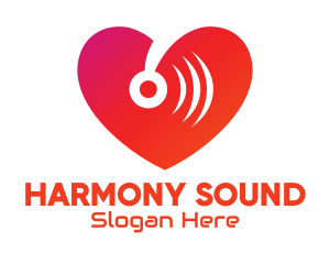 Disco Music Sound Heart  logo
