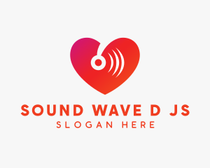 Disco Music Sound Heart  logo design