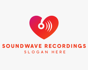 Disco Music Sound Heart  logo design