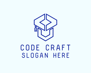 Code Graduation Cap logo design