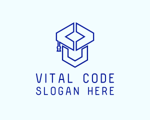 Code Graduation Cap logo design