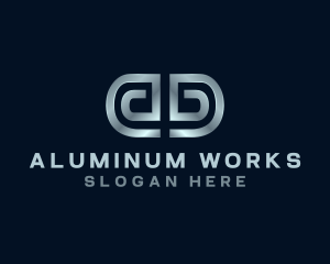 Industrial Metallic Reflection Letter D logo