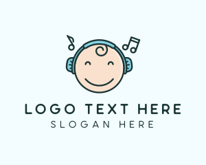 Music - Baby Toddler Music Headphones logo design