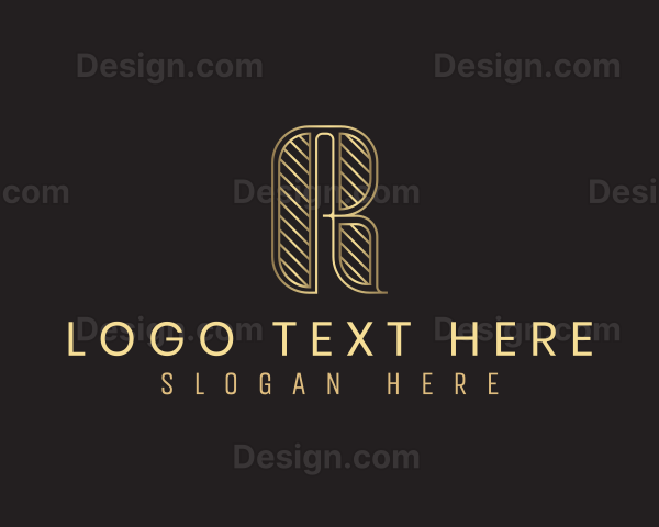 Deluxe Retro Luxury Letter R Logo